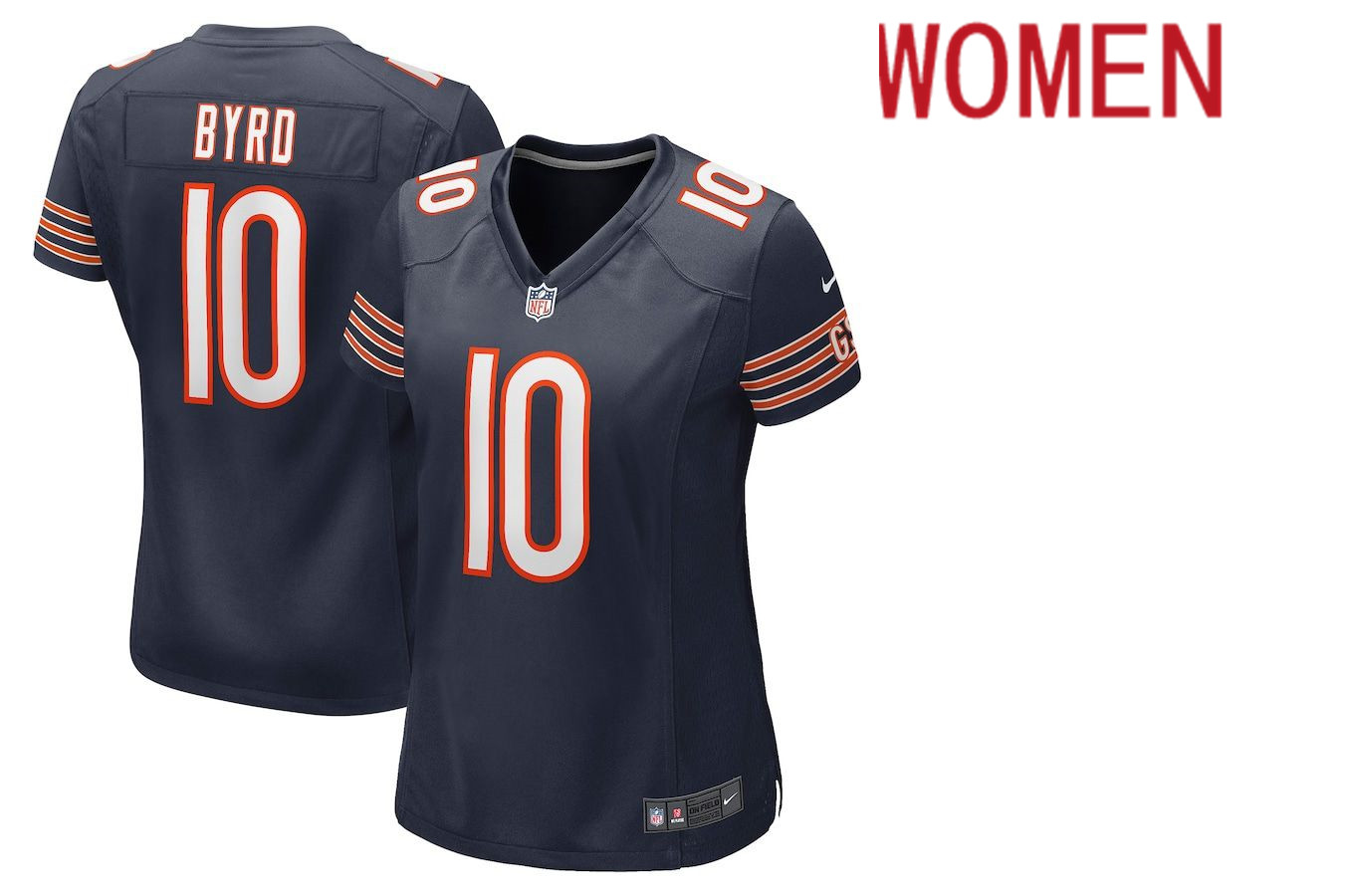 Women Chicago Bears #10 Damiere Byrd Nike Navy Game NFL Jersey->women nfl jersey->Women Jersey